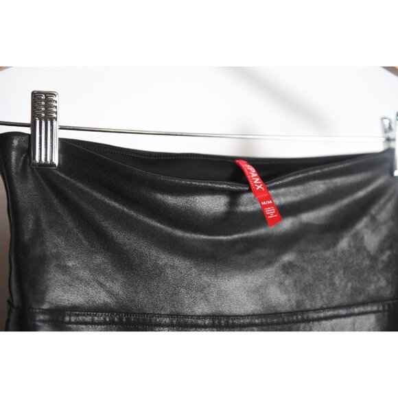 Spanx Faux Leather Leggings Black Size Medium Slimming High Rise Shaping Pants - Picture 4 of 8